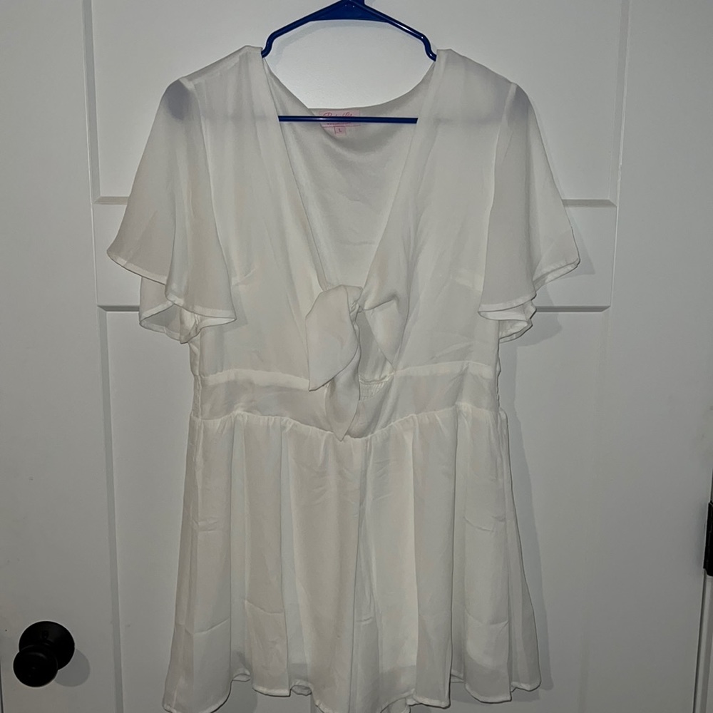 White Pink Lily Boutique Romper